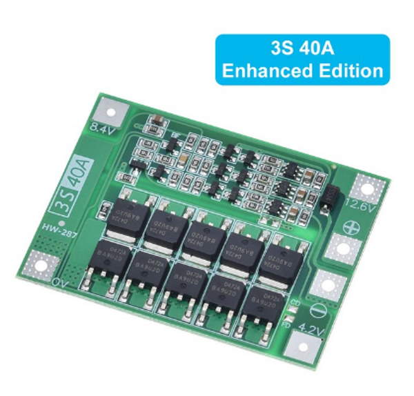 3S 40 Li-ion Lithium Battery BMS with Charger Protection Board (18650 Compatible, HW287)