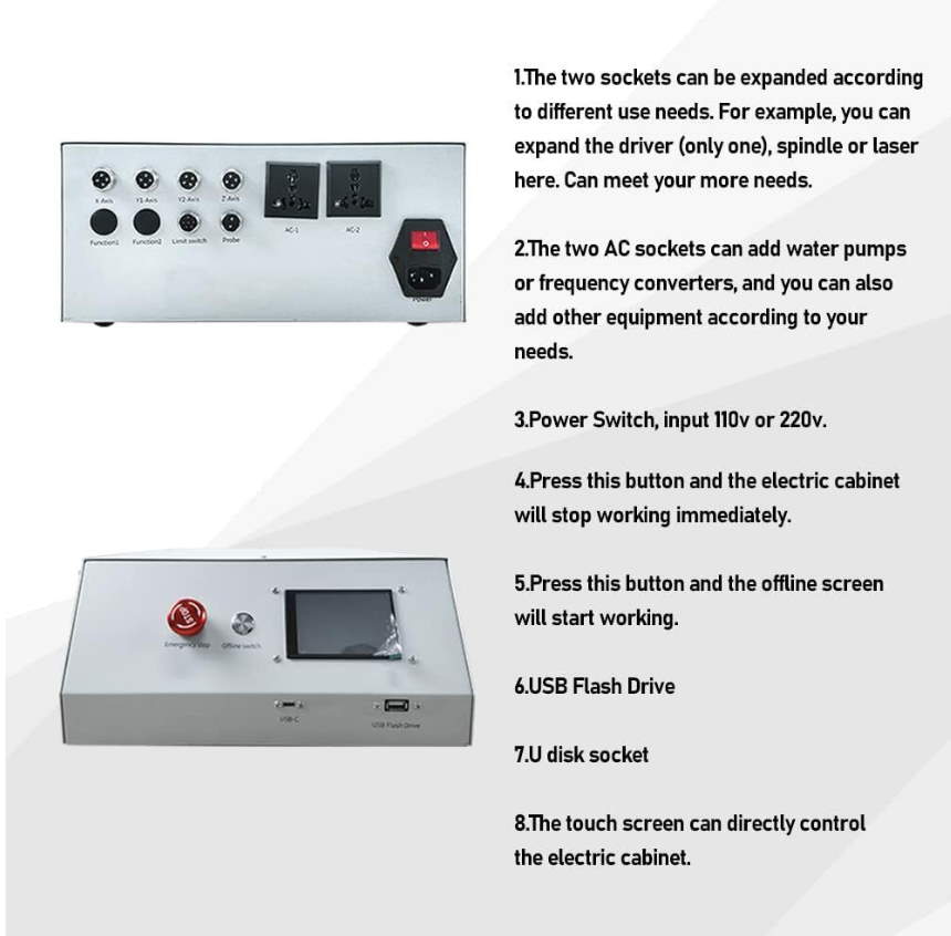 8080 Milling & Laser CNC (1.5KW Milling Spindle + 40W Laser; 80x80cm Build Volume)