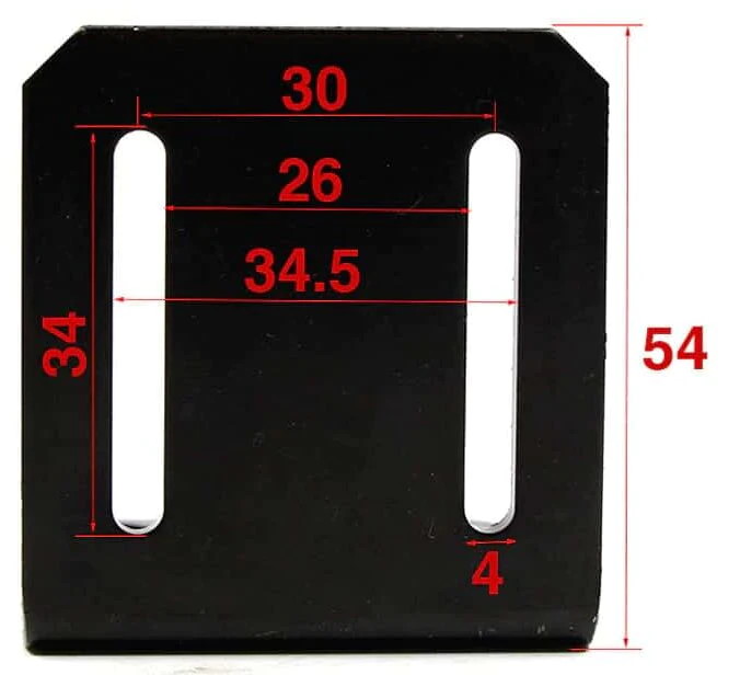 NEMA 17 and 775 DC Motor Angled Mounting Bracket (High Hardness Alloy Aluminium)