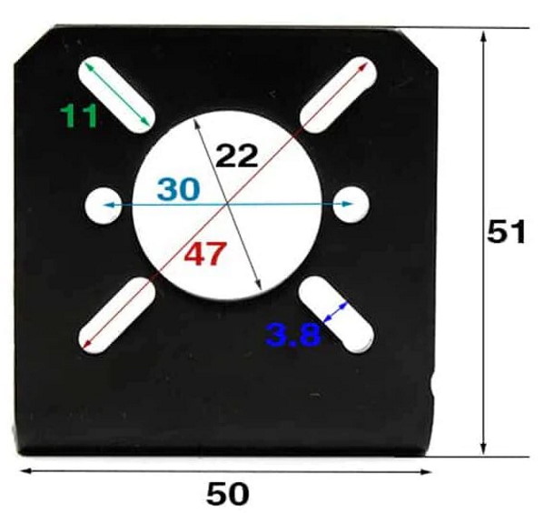 NEMA 17 and 775 DC Motor Angled Mounting Bracket (High Hardness Alloy Aluminium)