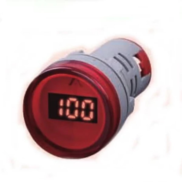 Digital Amp Meter (Ammeter, AC 220V 2A-100A, 22mm, RED)