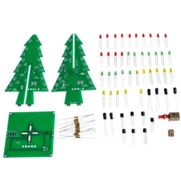 3D Christmas Tree Flashing LED DIY Kit