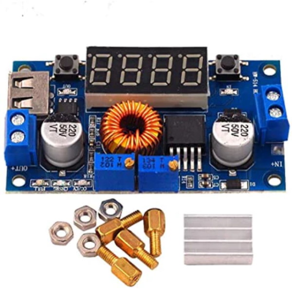 Step Down Converter Module with Digital Voltmeter(5-36V to 1.25-32V, 5A, XL4015)