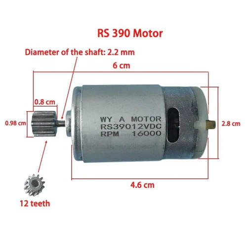 RS390 12V DC Motor (RS-390, 16000RPM)