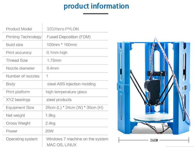 101Hero 3D Printer 