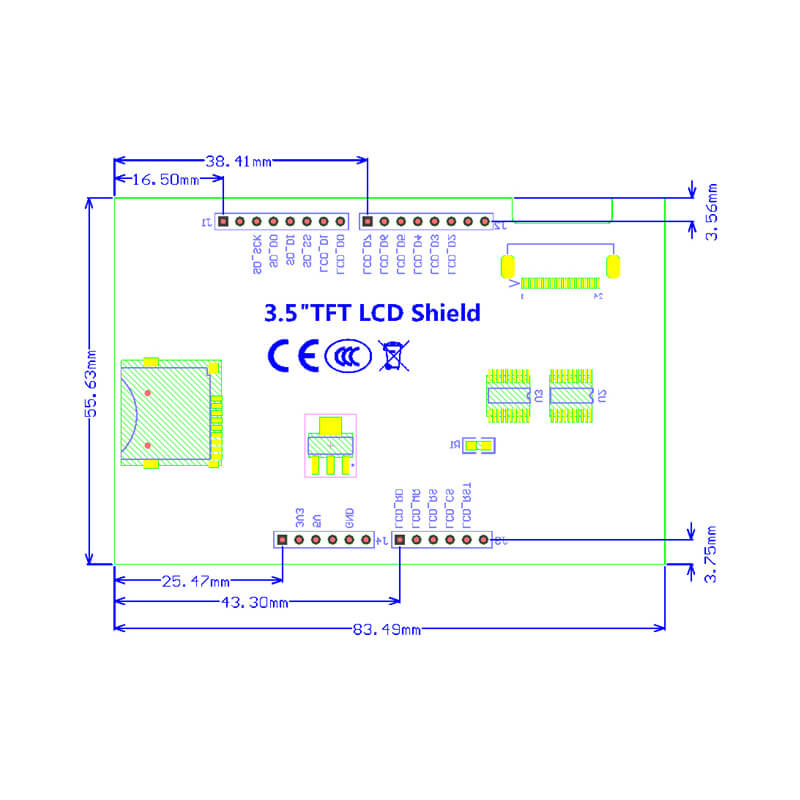 3.5 Inch TFT LCD Color Screen Module (Ultra-HD 320 X 480 with SD Card Reader) 