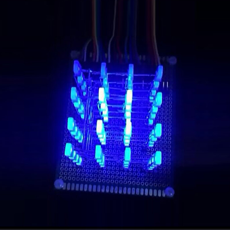 4X4X4 Blue LED 3D Matrix Light Cube DIY Arduino Shield Kit