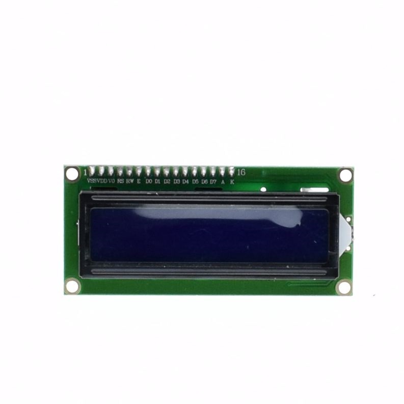 LCD1602 Blue Screen LCD (2x16 Characters, WITHOUT IIC/I2C backplate adapter)