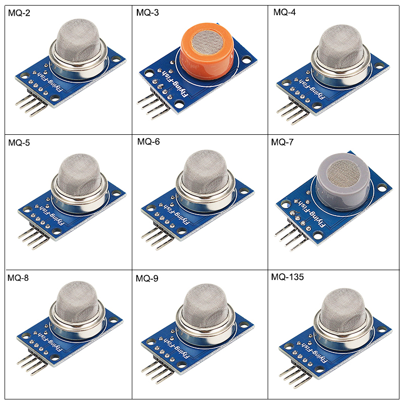 9 in 1 Gas Sensor Module Kit (MQ-2, MQ-3, MQ-4, MQ-5, MQ-6, MQ-7, MQ-8, MQ-9, MQ-135)