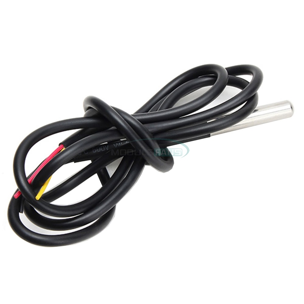 DS18B20 Temperature Sensor Module with Waterproof 100CM Cabled Stainless Steel Probe 