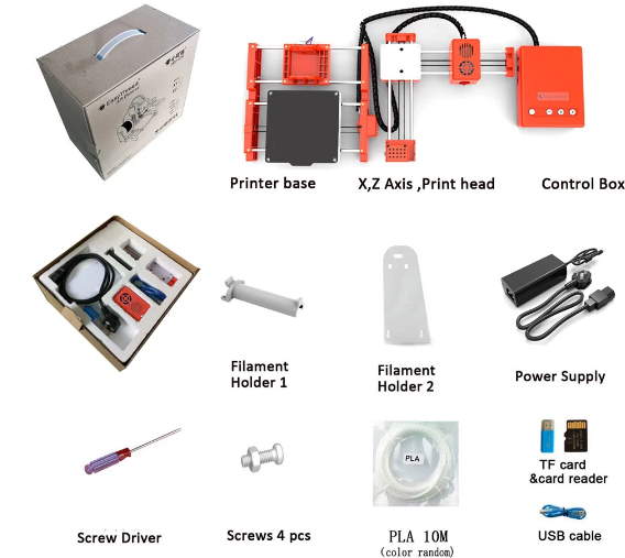 Easythreed 3d Printer X1 K7 Mini (100x100x100mm Build Volume with Removable Magnetic Plate)