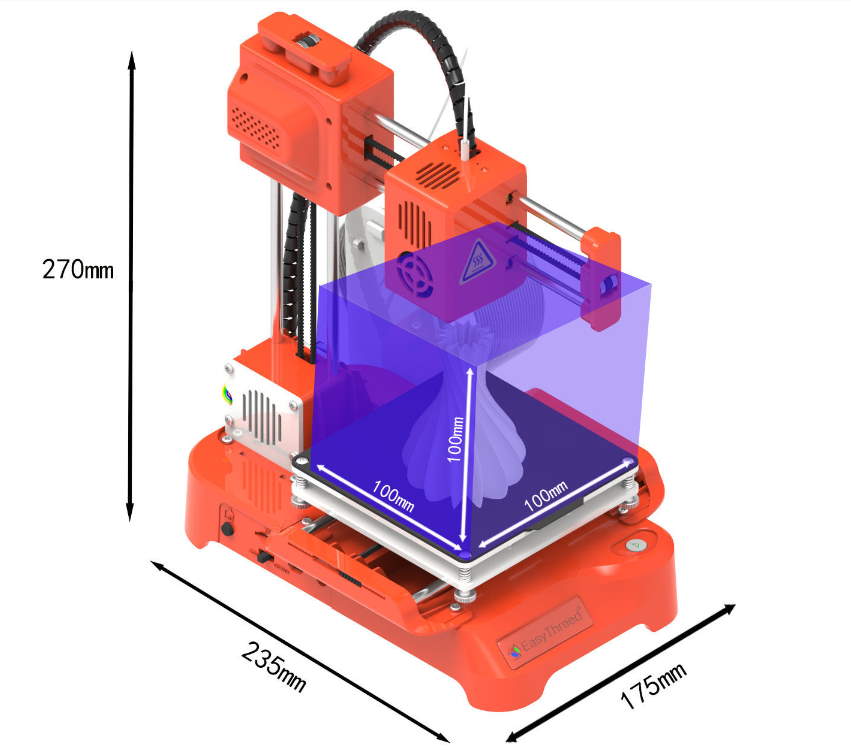 Easythreed 3d Printer X1 K7 Mini (100x100x100mm Build Volume with Removable Magnetic Plate)