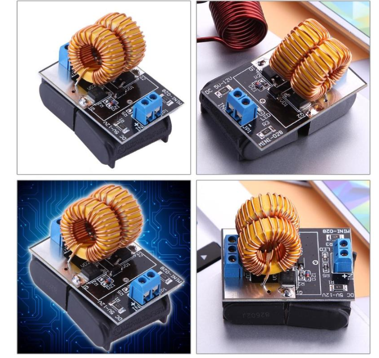 ZVS Low Voltage Induction Heating Power Supply with Induction Coil (5-12V)