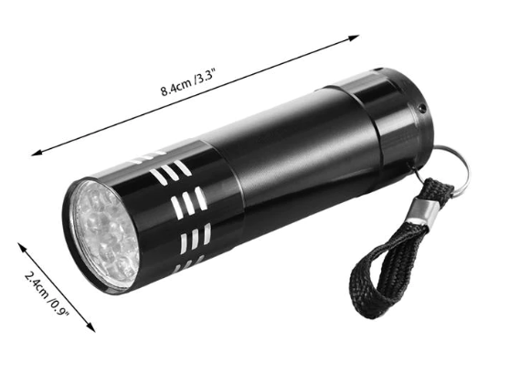 Mini UV Light Torch (4.5V, 9 Ultraviolet LED)