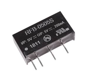 RECOM RFB 1W ISOLATED DC-DC CONVERTER (5V IN/OUT, 200MA)